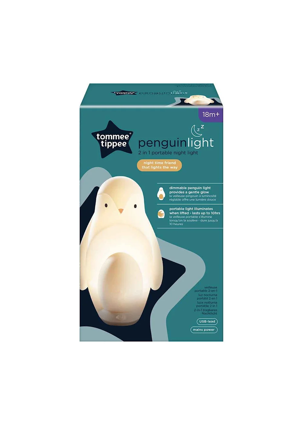Tommee Tippee White Penguin Night Light - One Size Image 6