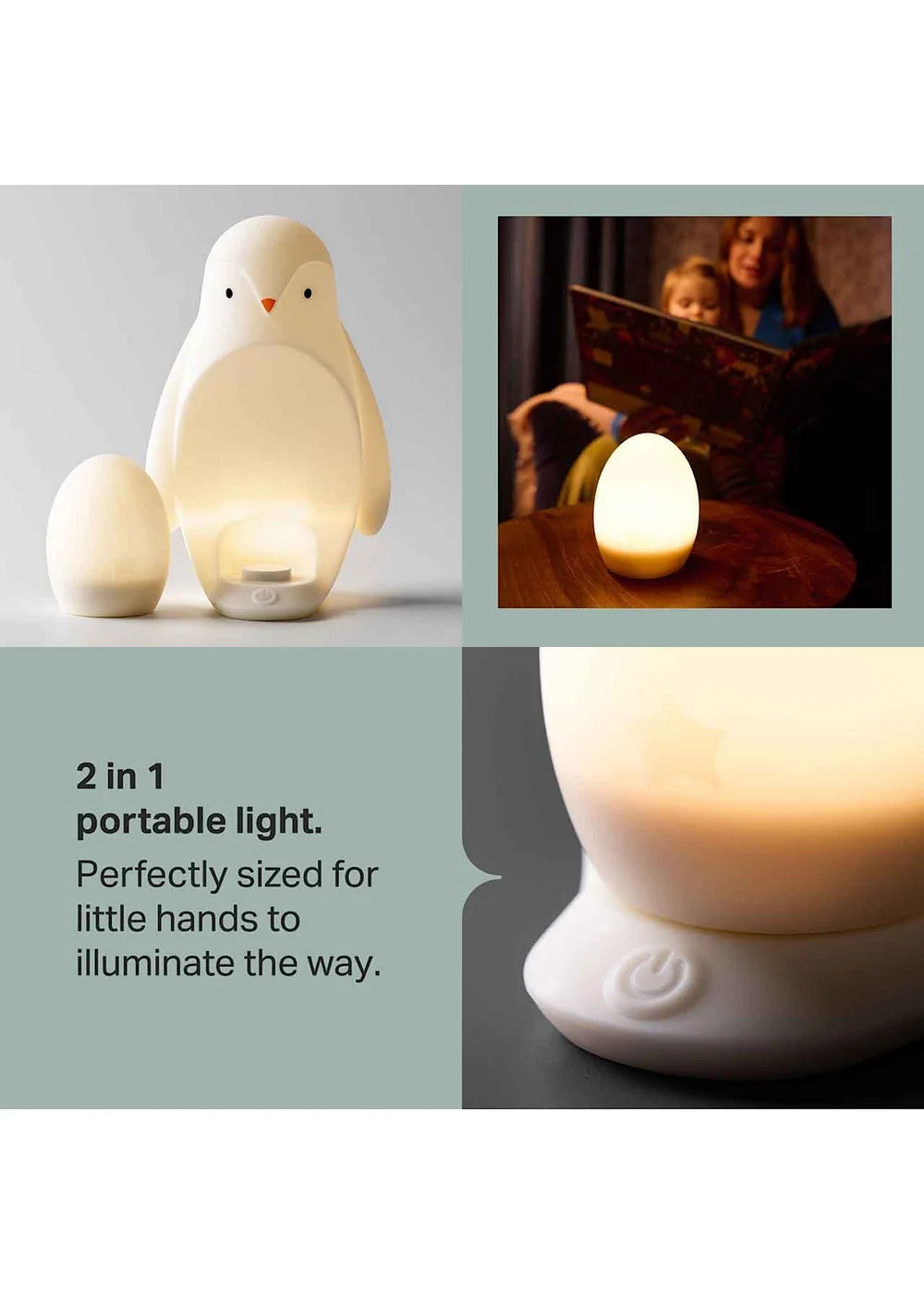 Tommee Tippee White Penguin Night Light - One Size Image 3