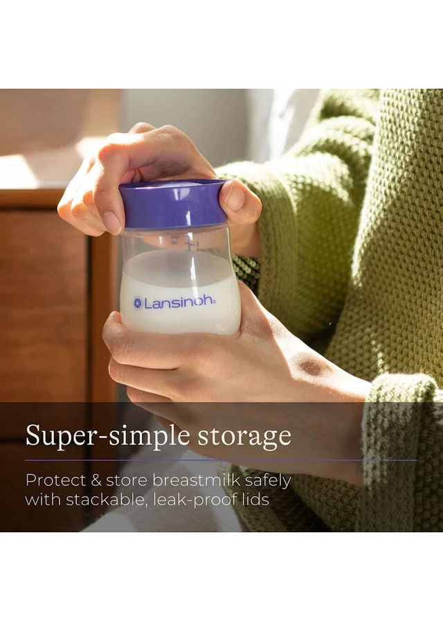 Lansinoh Clear Plastic Milk Storage Bottles 4 Pack