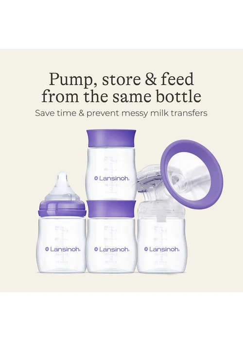 Lansinoh Clear Plastic Milk Storage Bottles 4 Pack - One Size Image 5