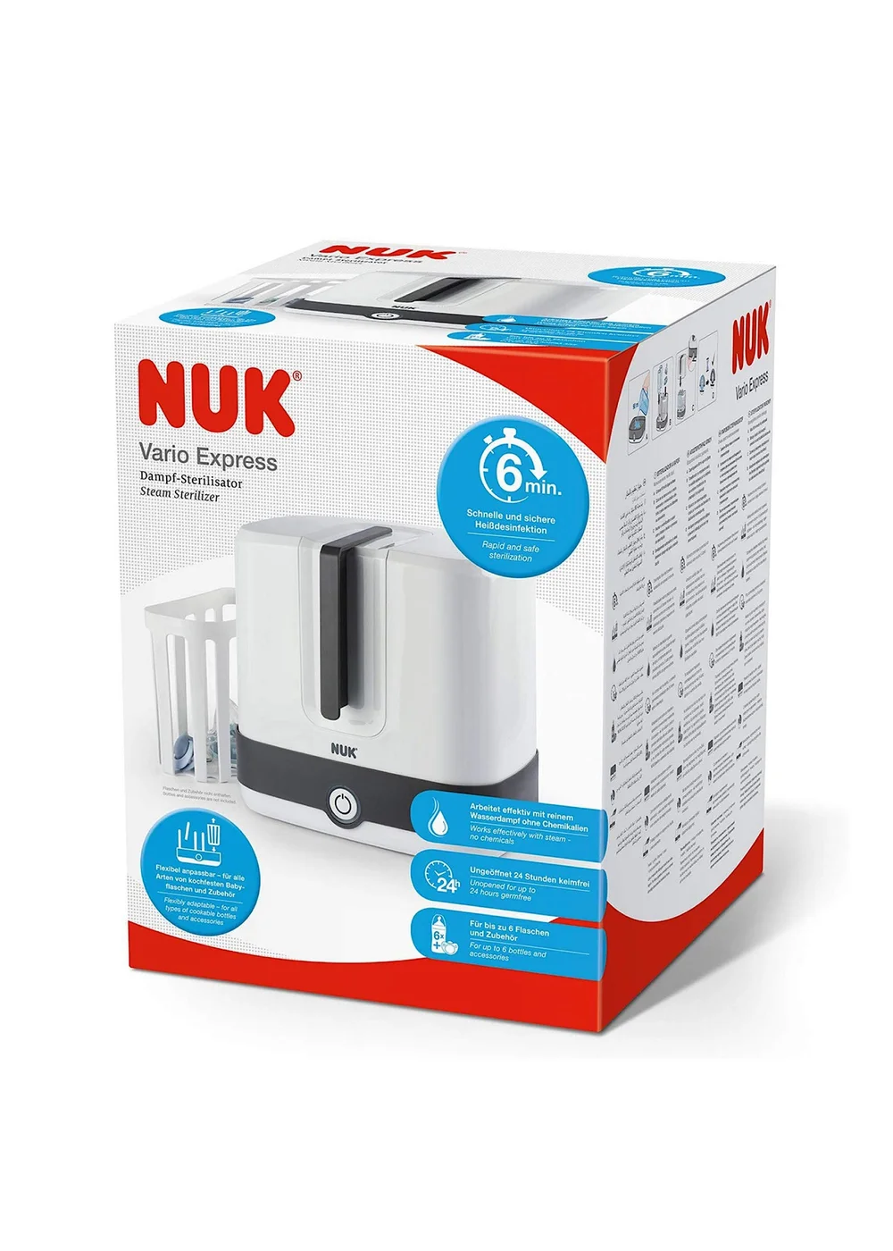 NUK White Vario Express Steam Steriliser - One Size Image 6