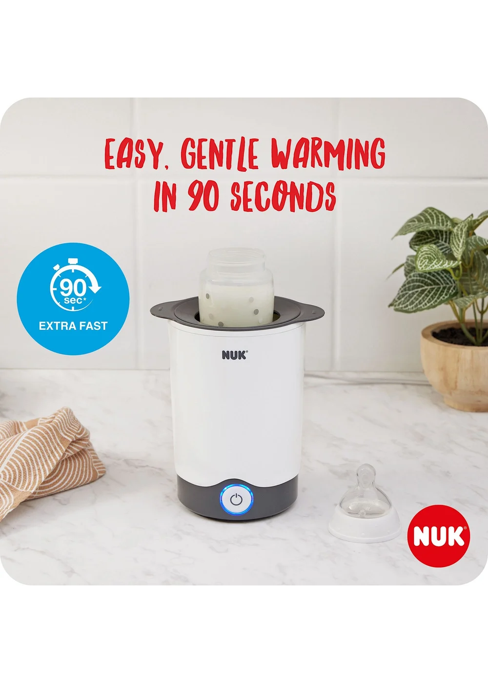 NUK White Thermo Express Bottle Warmer - One Size Image 2