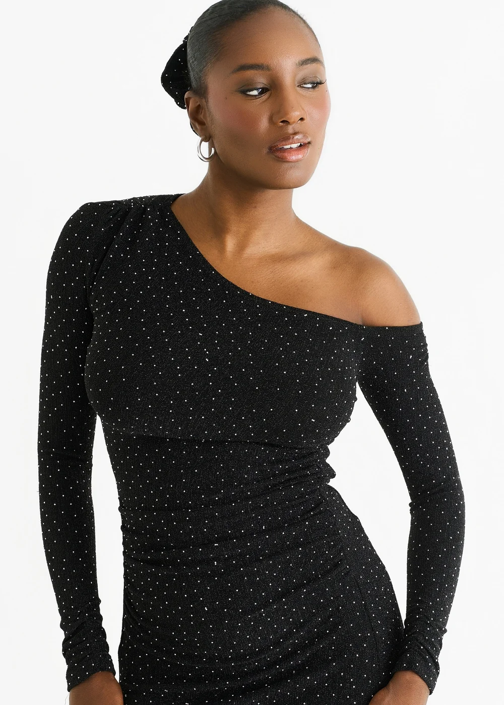 Gini London Black Hot Fix Studded Jersey Midi Dress - 14 Image 3