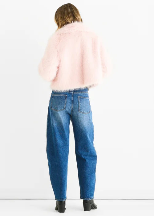 Gini London Pink Faux Fur Lapel Short jacket - M/L Image 2