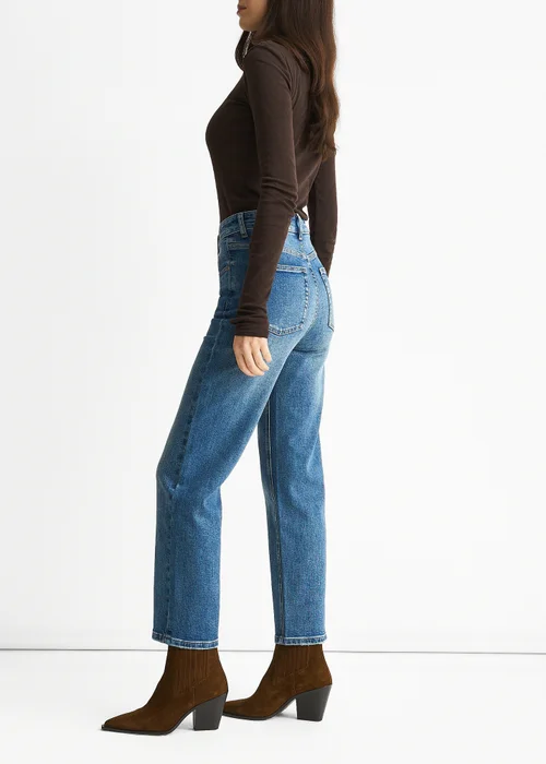 Gini London Denim Blue Mid Rise Straight Leg Jeans - 14 Image 4