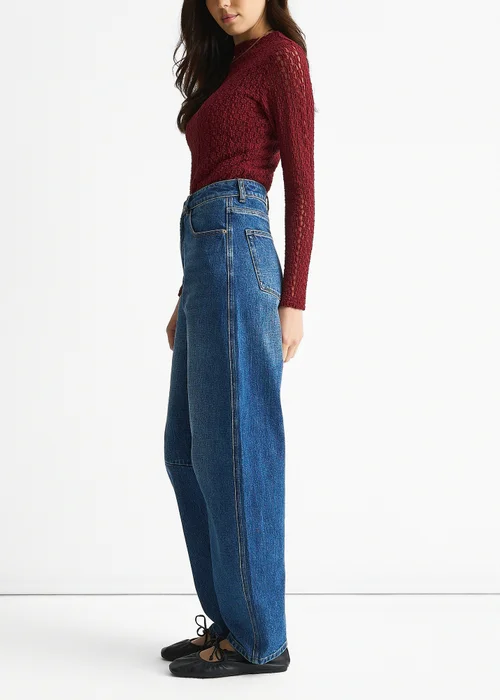 Gini London Denim Blue Mid Rise Barrel Leg Jeans - 16 Image 4