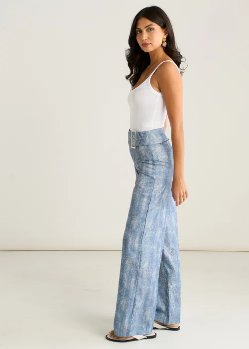 Gini London Blue Buckle Detail Trouser - 14 Image 4