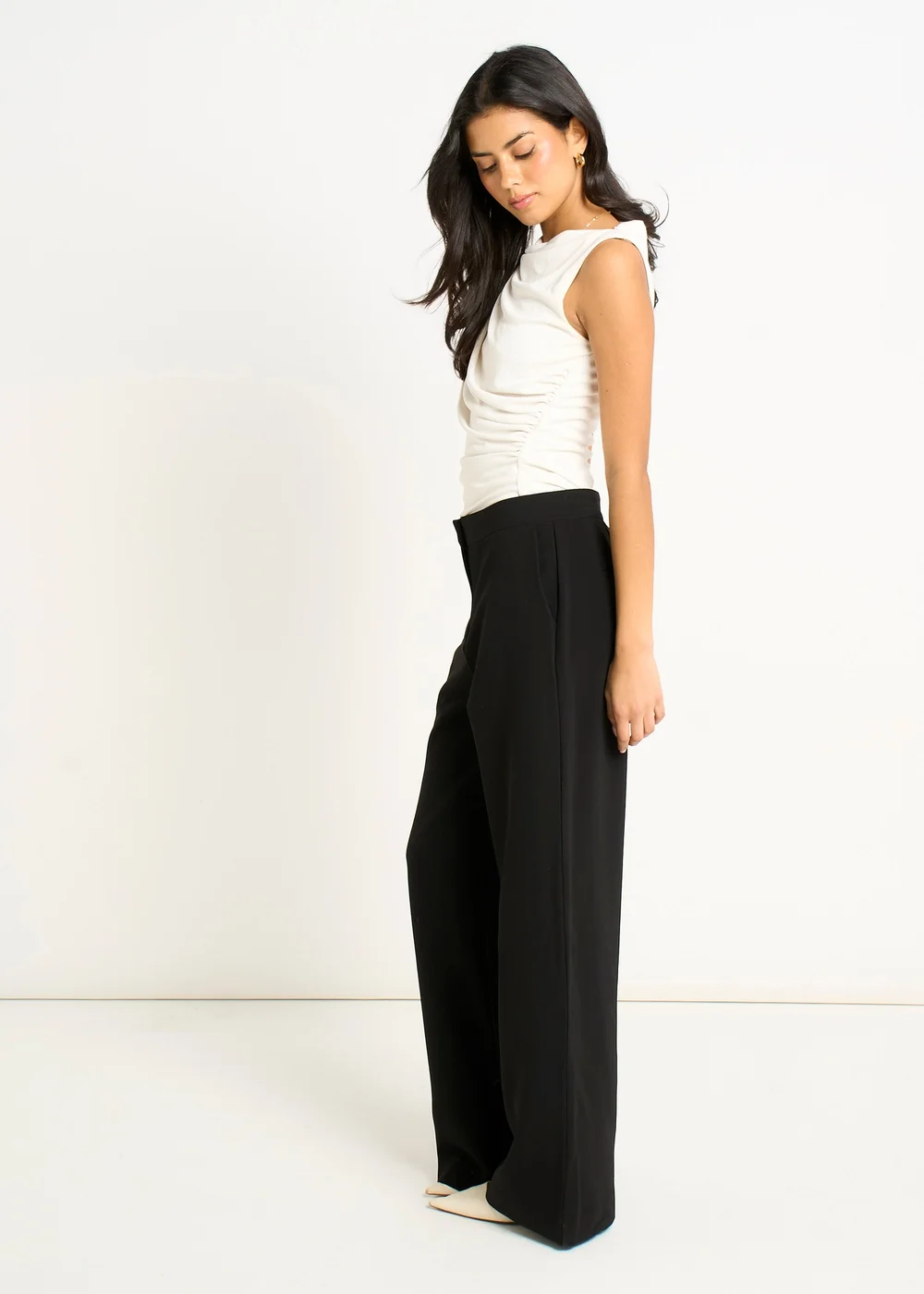 Gini London Black Wide Leg Tailoring Trousers - 12 Image 4