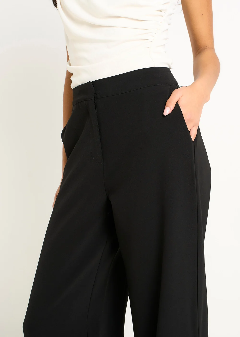 Gini London Black Wide Leg Tailoring Trousers - 12 Image 3