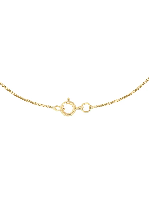 Golden Moments 9ct Yellow Gold Diamond Cut 'P' Initial Heart Necklace 18 inch - S Image 2