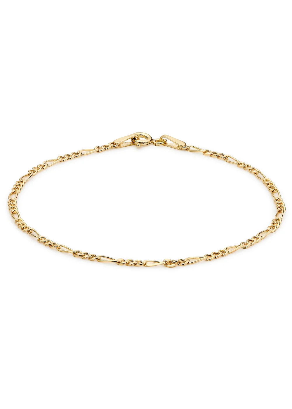 Golden Moments 9ct Yellow Gold Hollow Figaro Bracelet 7 inch - 7 inch Image 1