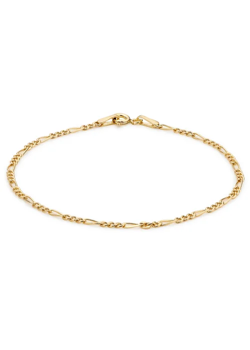 Golden Moments 9ct Yellow Gold Hollow Figaro Bracelet 7 inch - 7 inch Image 1