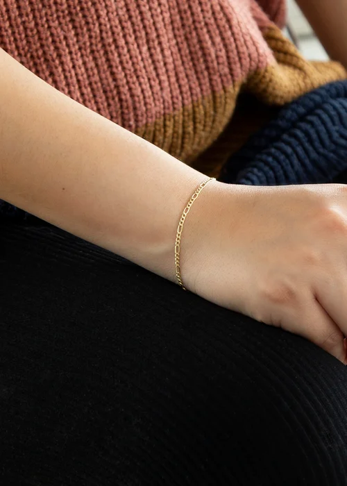 Golden Moments 9ct Yellow Gold Hollow Figaro Bracelet 7 inch - 7 inch Image 4