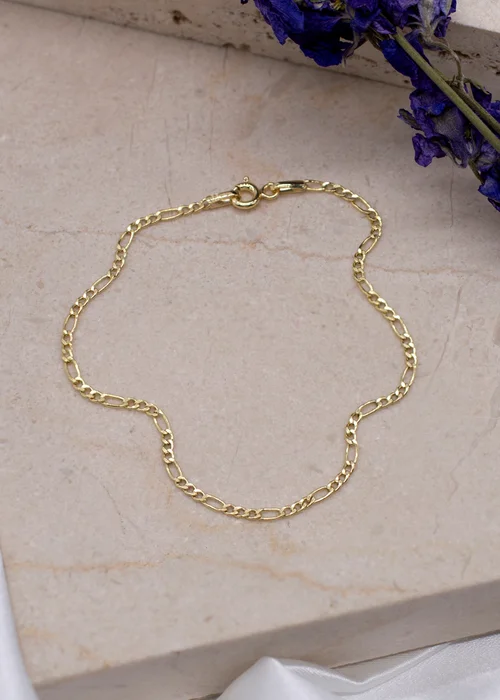 Golden Moments 9ct Yellow Gold Hollow Figaro Bracelet 7 inch - 7 inch Image 2
