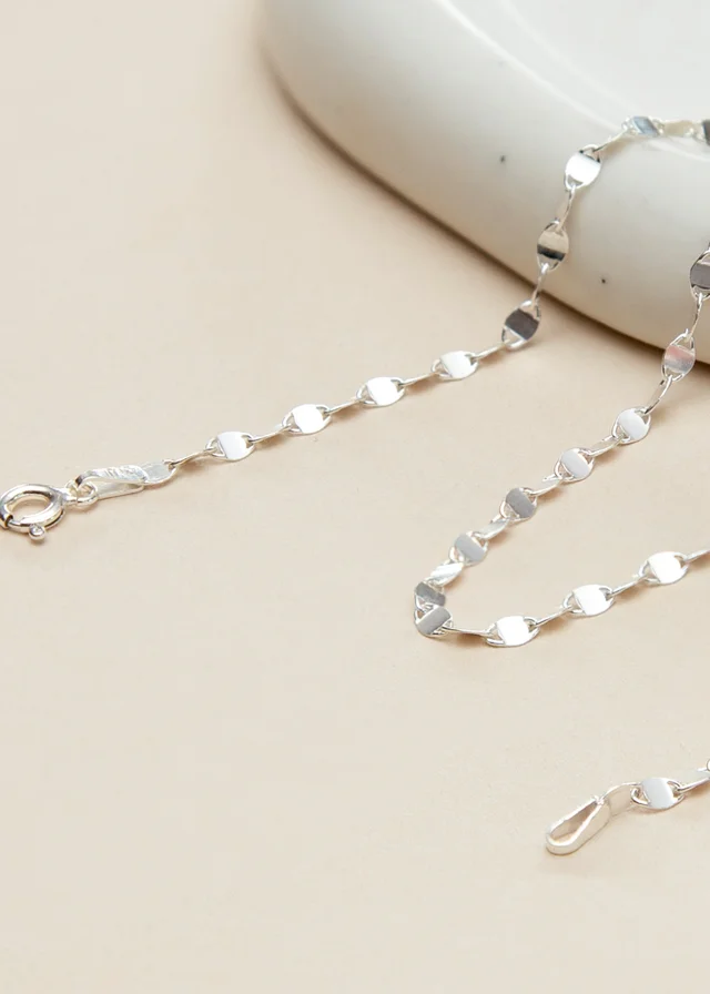 Golden Moments Sterling Silver Flat Mirror Link Chain 46cm/18'