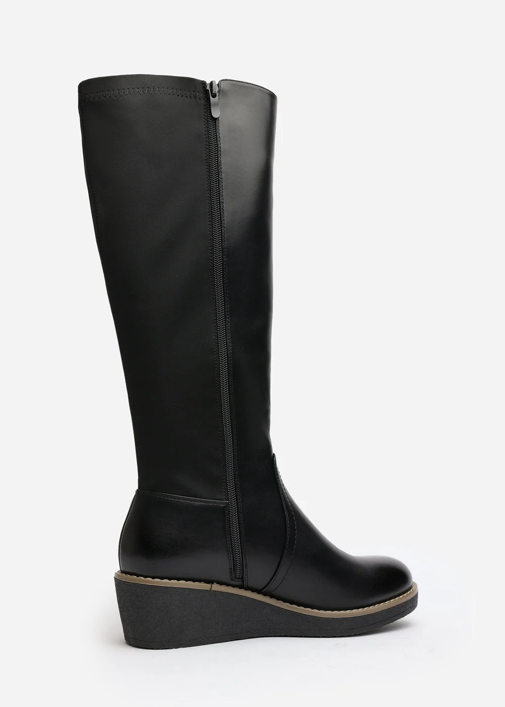 Where's That From Journey Black Knee High Wedge Boot - 7 Image 5