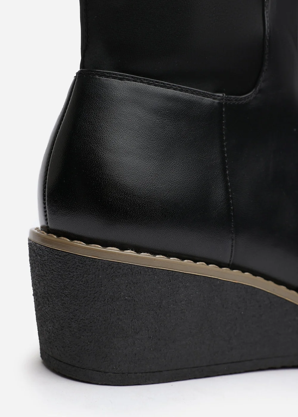 Where's That From Journey Black Knee High Wedge Boot - 7 Image 4