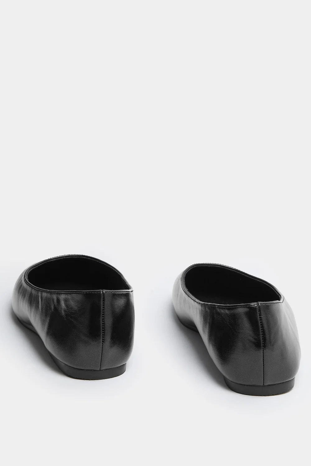 Yours Black Faux Leather Square Toe Ballet Pumps In Extra Wide Fit - 5 Extra Wide Image 5