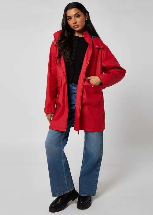 Urban Bliss Red Rubberised Raincoat - 8 Image 1