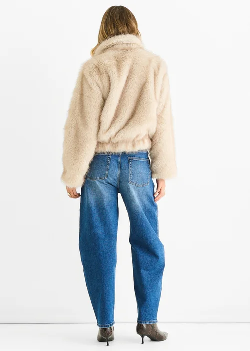 Gini London Beige Premium Ombre Faux Fur Jacket - M/L Image 2
