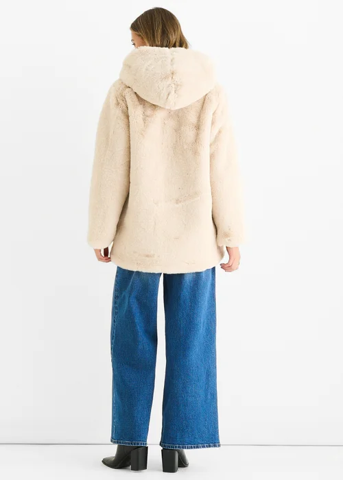 Gini London Stone Hooded Long Sleeve Faux Fur Jacket - XL Image 2