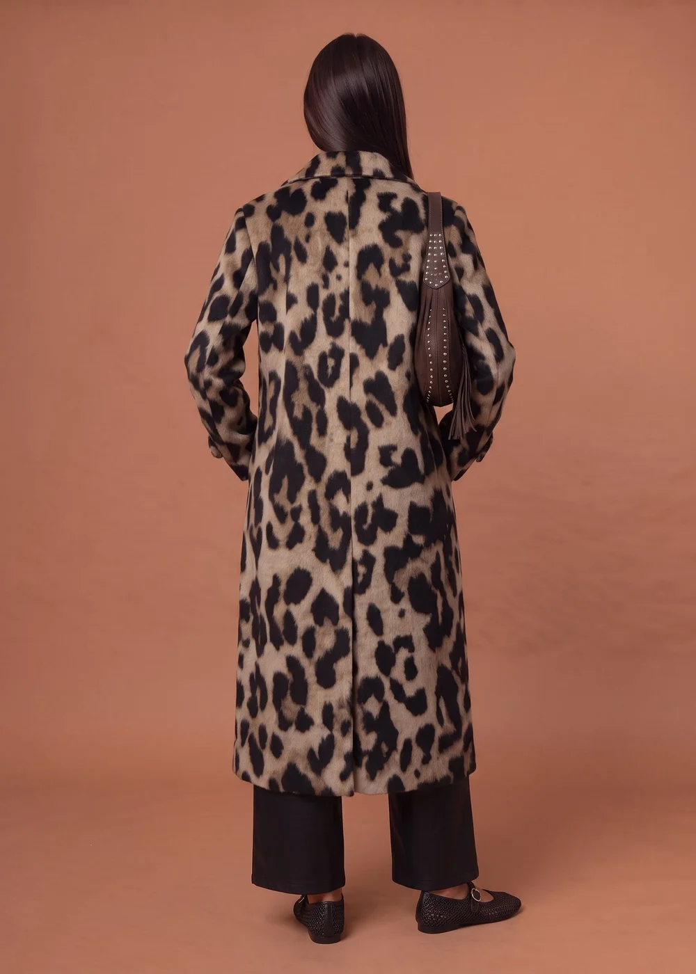 Urban Bliss Brown Longline Leopard Formal Coat - 12 Image 2