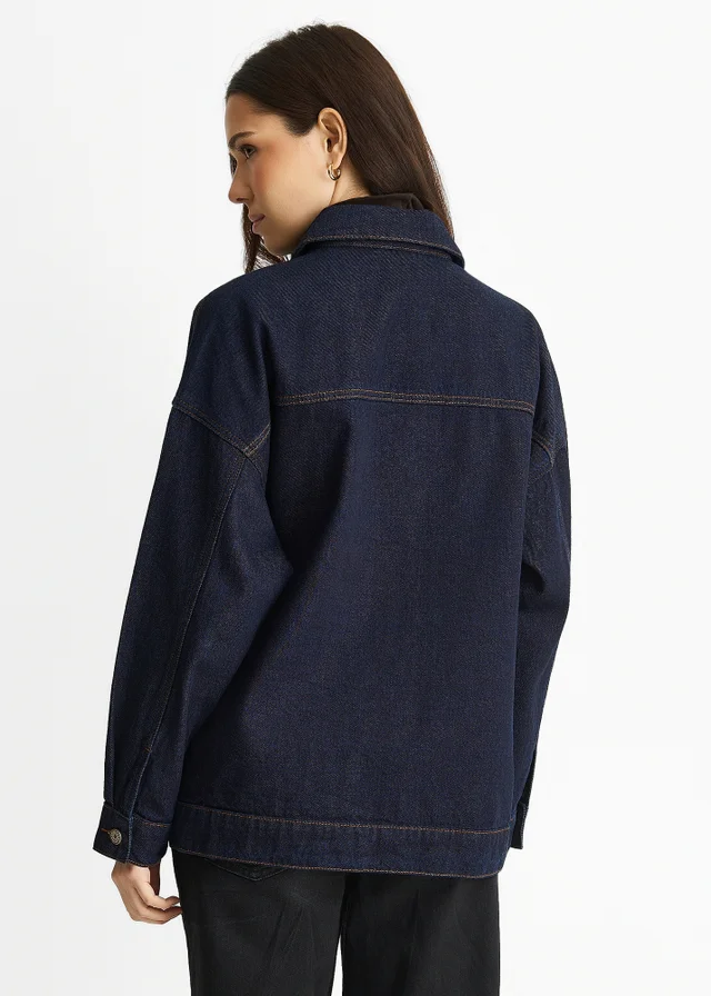 Gini London Dark Indigo Denim Trucker Jacket