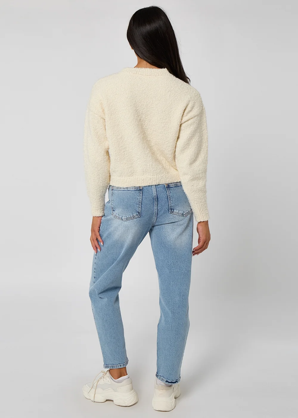 Urban Bliss Cream Argyle Boucle Jumper - 16 Image 4