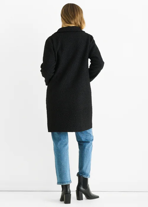 Gini London Black Shearling Mid Length Double Breasted Jacket - M/L Image 2