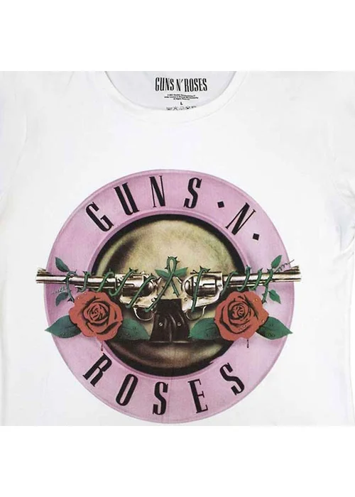 Guns N Roses White Classic Logo T-Shirt - Small Image 2