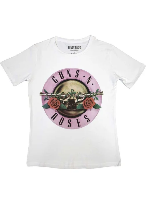 Guns N Roses White Classic Logo T-Shirt - Small Image 1