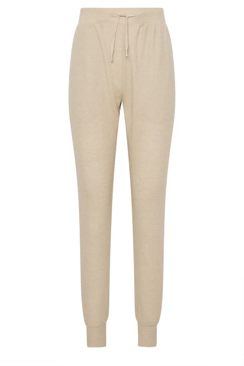 Long Tall Sally Beige Brown Waffle Lounge Trousers - Size 8 Image 5