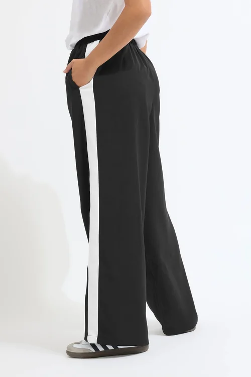 PixieGirl Petite Black Striped Wide Leg Trousers - 8 Image 3