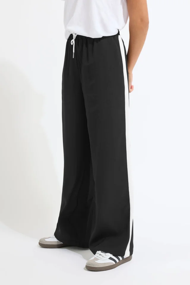 PixieGirl Petite Black Striped Wide Leg Trousers