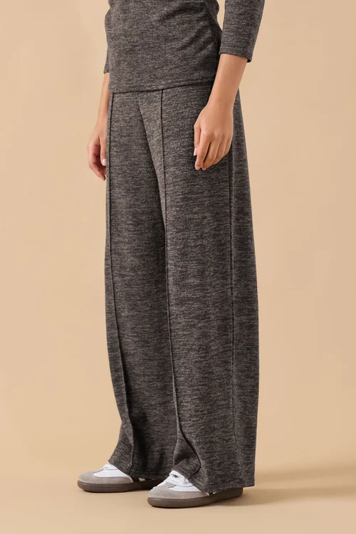 PixieGirl Petite Chocolate Brown Marl Wide Leg Trousers - 8 Image 2