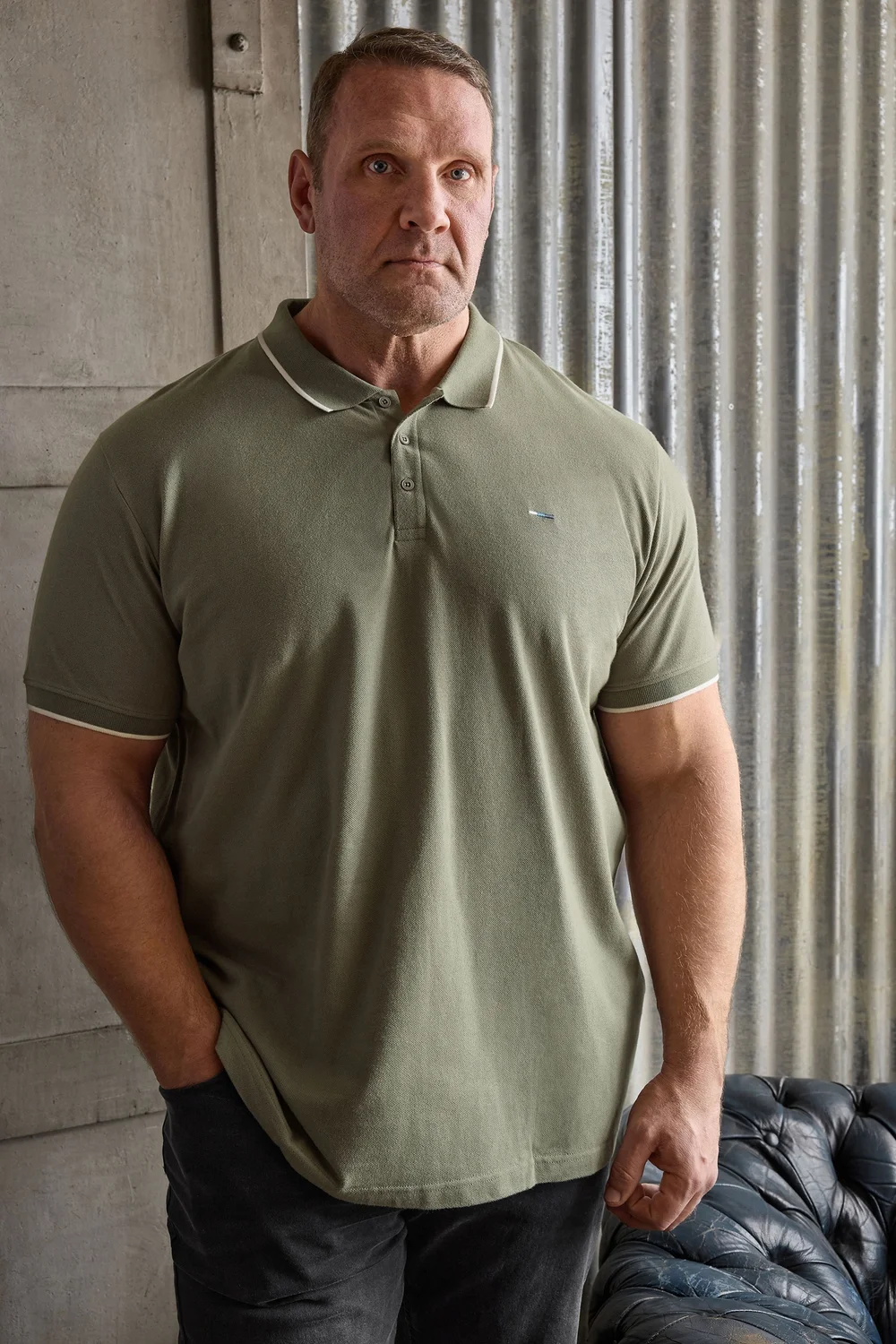 BadRhino 3 Pack Blue/Green/Brown Tipped Polo Shirt - 2XL Image 2