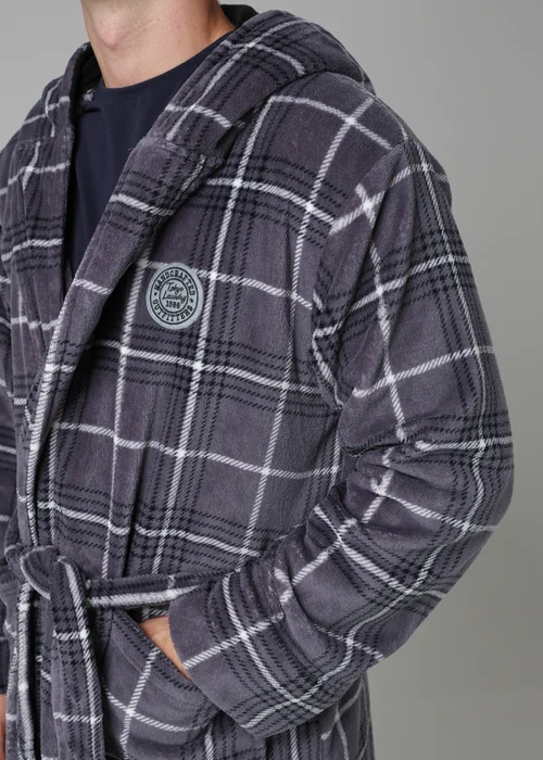 Tokyo Laundry Grey Check Print Dressing Gown - Medium Image 3