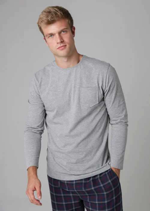 Tokyo Laundry Grey Cotton Long Sleeve Pyjama Set - Medium Image 3