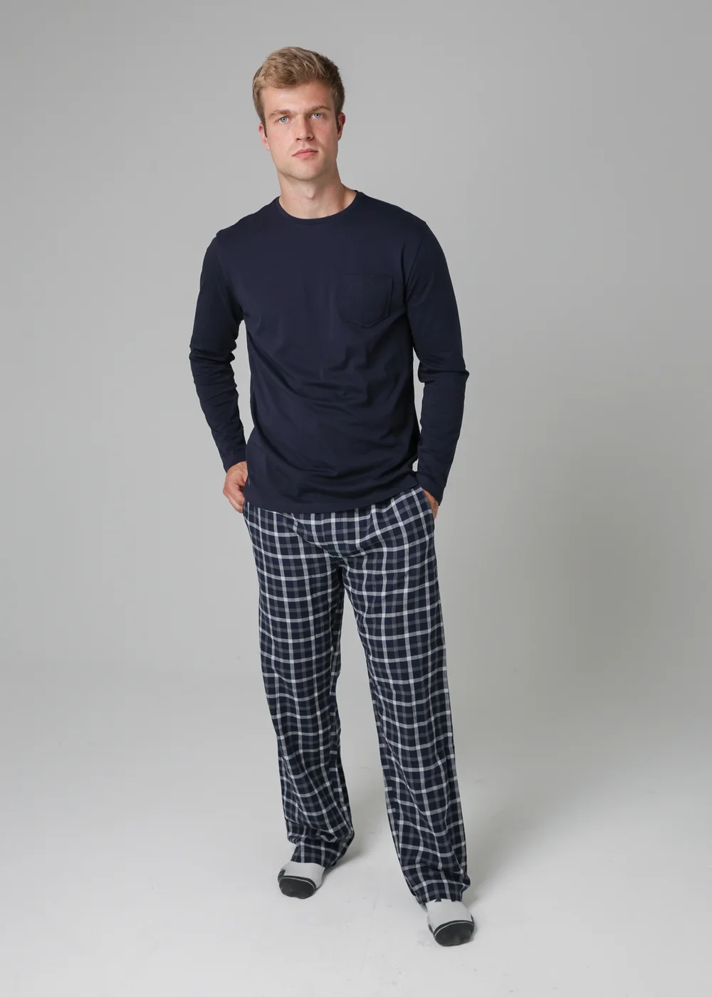 Tokyo Laundry Navy Cotton Long Sleeve Pyjama Set - Extra Large Image 1