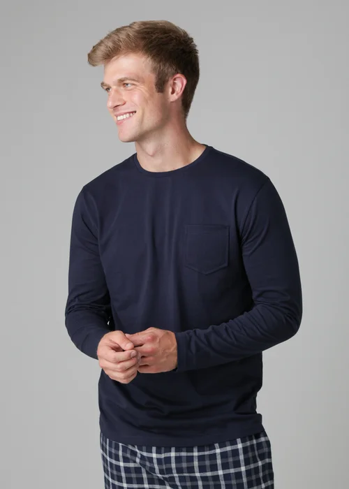Tokyo Laundry Navy Cotton Long Sleeve Pyjama Set - Extra Large Image 3