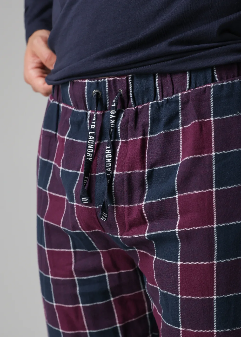 Tokyo Laundry Purple Cotton Checked Pyjama Trousers - XXL Image 3