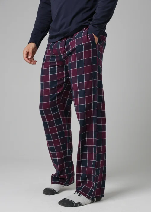 Tokyo Laundry Purple Cotton Checked Pyjama Trousers - XXL Image 1