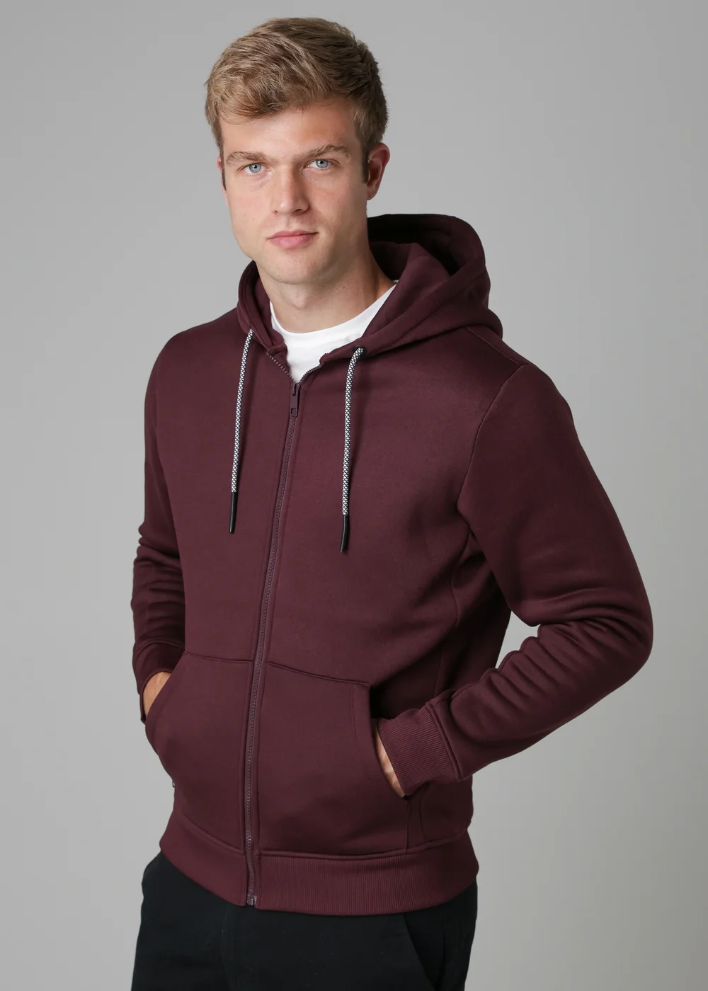 Tokyo Laundry Burgundy Zip-Through Hoody - XL Image 1