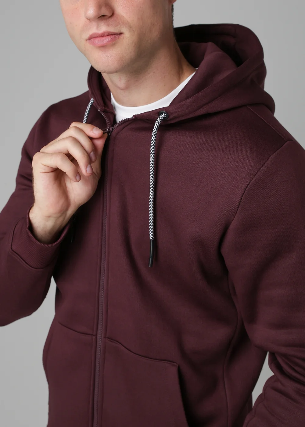 Tokyo Laundry Burgundy Zip-Through Hoody - XL Image 3