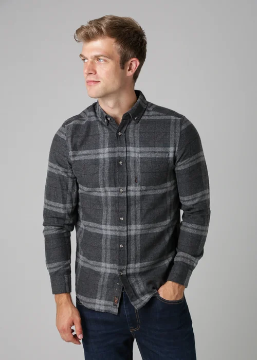 Tokyo Laundry Charcoal Cotton Printed Long Sleeve Shirt - S Image 1