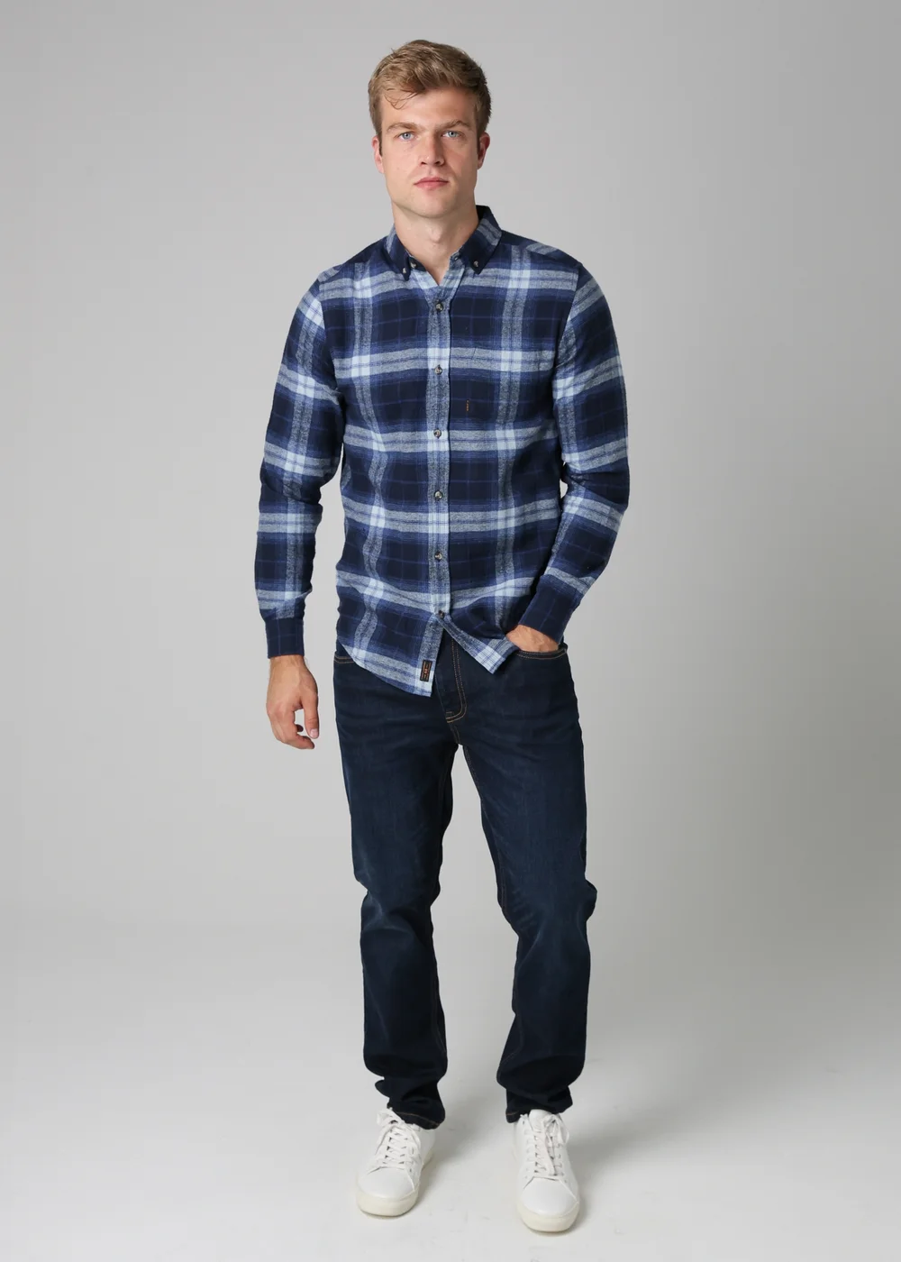 Tokyo Laundry Navy Cotton Printed Long Sleeve Shirt - 2XL Image 3