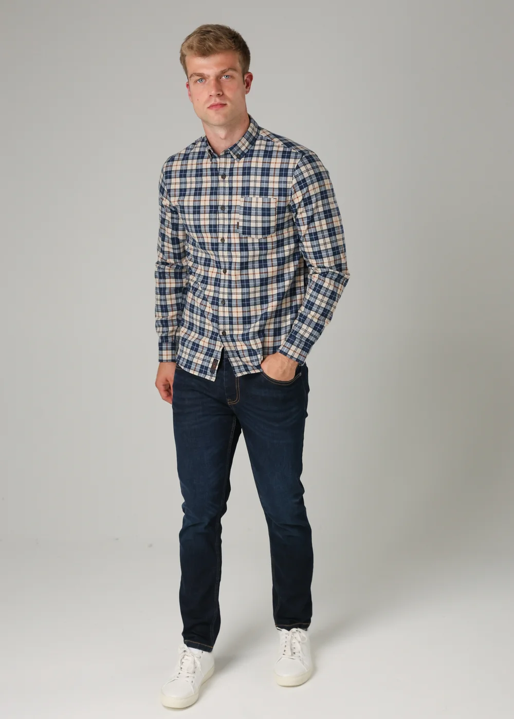 Tokyo Laundry Dark Blue Cotton Printed Long Sleeve Shirt - S Image 4