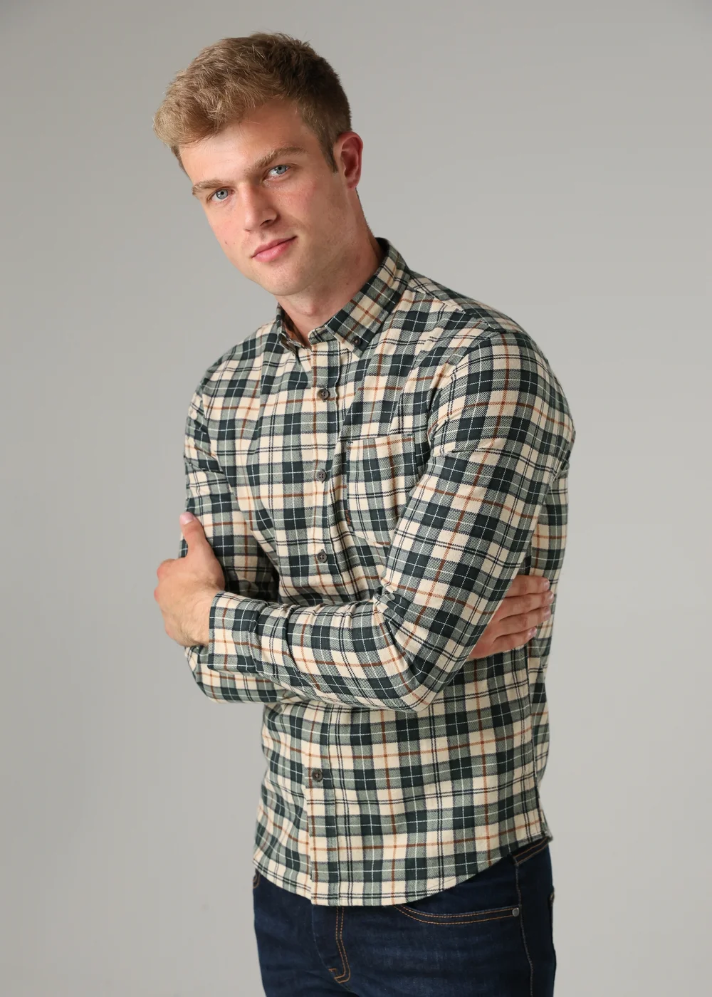 Tokyo Laundry Dark Green Cotton Printed Long Sleeve Shirt - XL Image 1