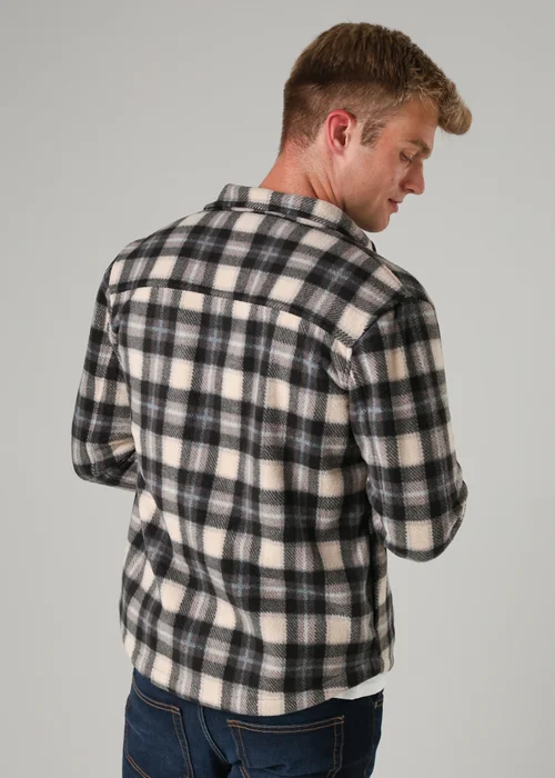 Tokyo Laundry Grey Checked Yarn-Dyed Fleece Shirt - L Image 2