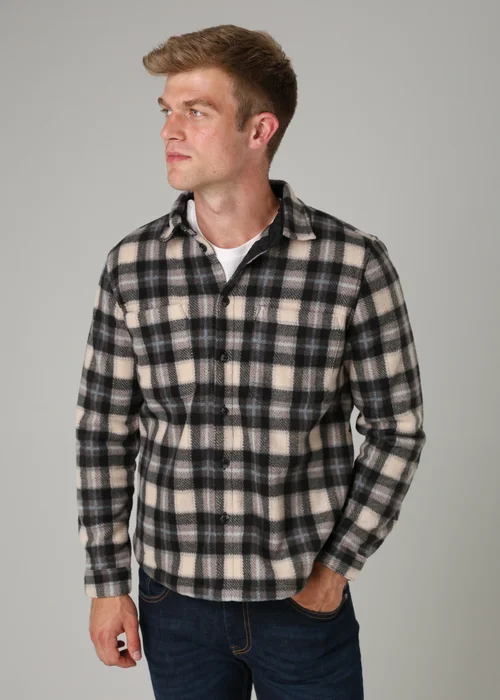 Tokyo Laundry Grey Checked Yarn-Dyed Fleece Shirt - L Image 1